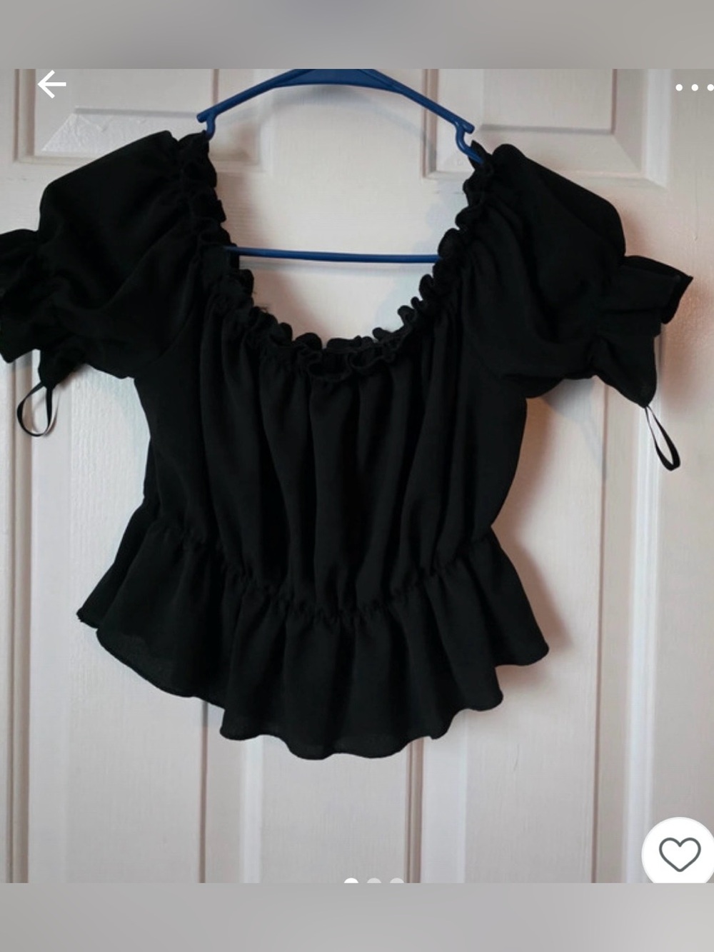 NWOT-8-10 off the shoulder cocktail resort holiday peasant gathered bodice top
